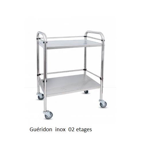 GUÉRIDON INOX 2 ÉTAGES - STIM MEDICAL